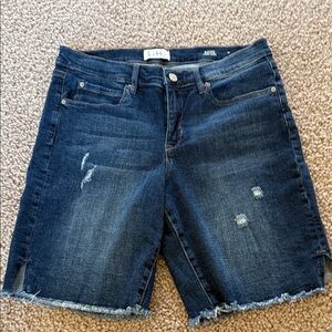 Nicole Miller Soho High rise distressed denim shorts. Size 8 As New.